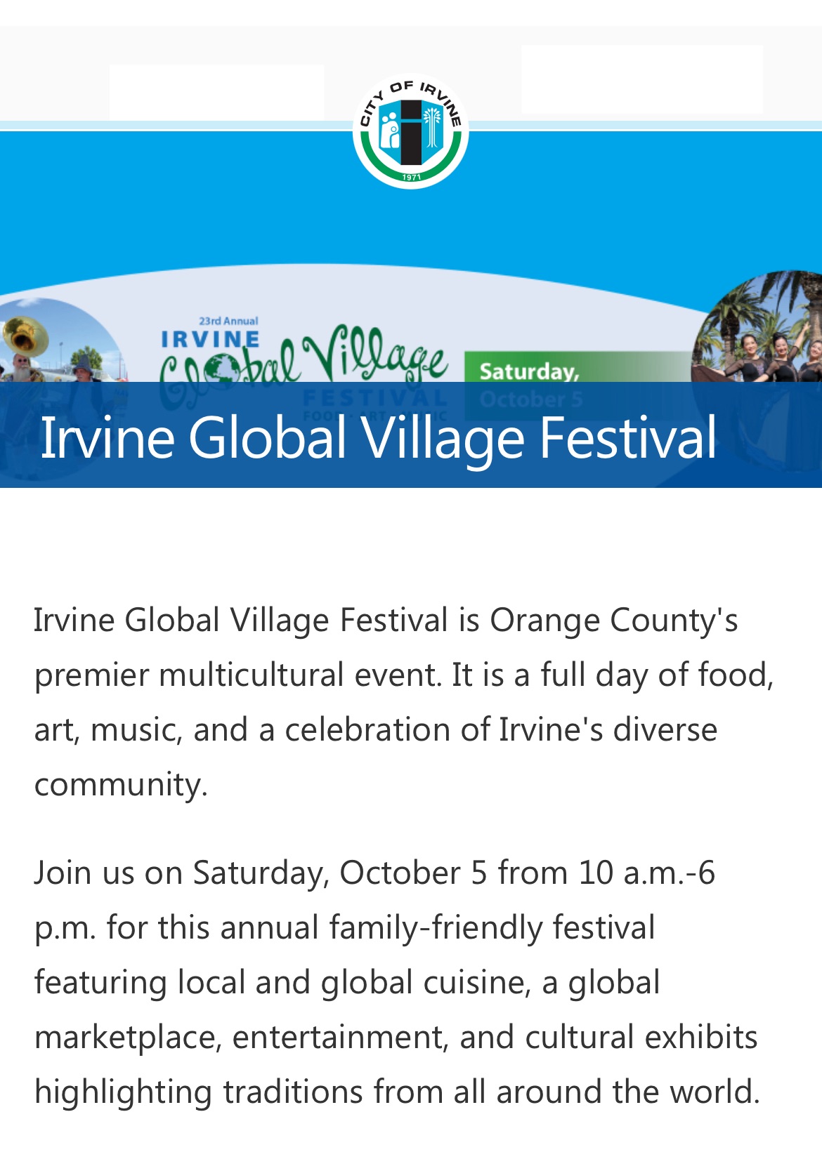 Irvine Global Village Festival 2024
